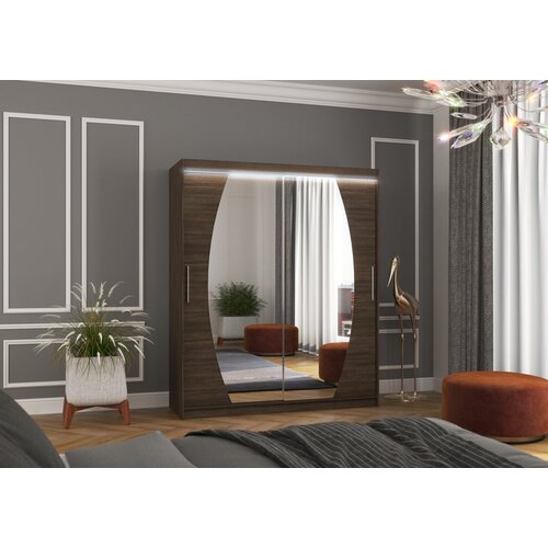 ADRK Klizni ormar s ogledalom BALTIMORE 180 cm - OKOLADA Cene
