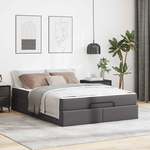  Okvir kreveta s madracem Ostalo 2 kom. Siva PVC 140 x 190 cm Slike