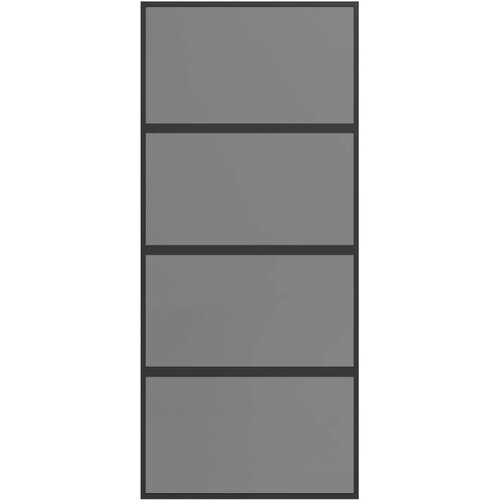  Klizna vrata 90 x 205 cm Kaljeno Staklo i Aluminij - Crna 90 x 205 cm Tamno prozirno Slike