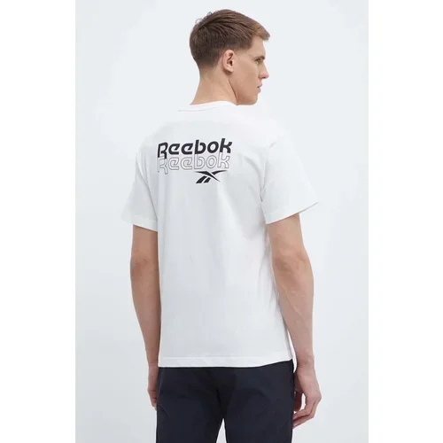 Reebok Pamučna majica Brand Proud za muškarce, boja: bež, s tiskom, 100076380
