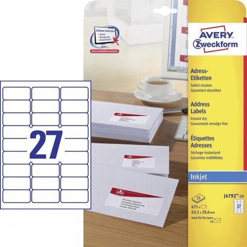 Avery Zweckform Etikete za C6 ovojnice 63,5 x 29,6 mm Slike