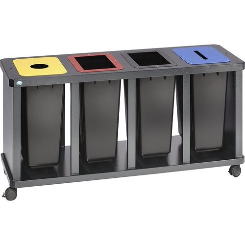 VAR Postaja za zbiranje odpadkov Tetris, za posode iz umetne mase, 4 x 58 l, starinsko srebrne barve Cene