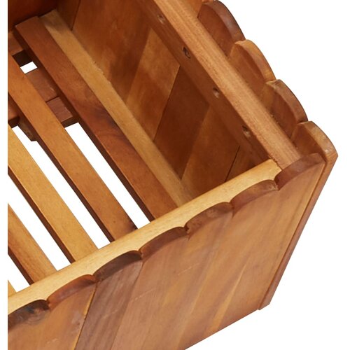  Vrtna posuda za sadnju od masivnog bagremovog drva 100x30x25 cm Slike