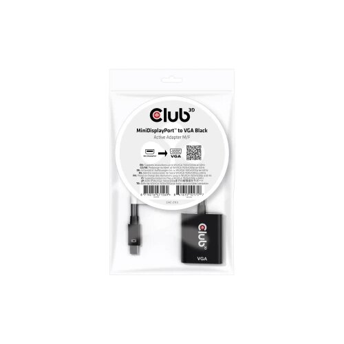 Club3d CAC-2113 VGA adapter [1x mu&scaron;ki konektor mini DisplayPort - 1x ženski konektor VGA] crna 0.228 m Cijene