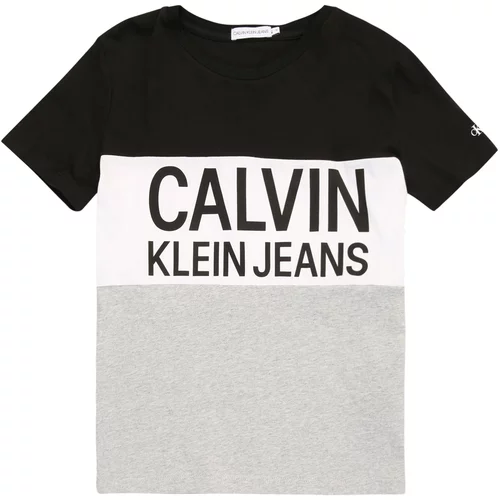 Calvin Klein Jeans Sweater majica siva / crna / bijela