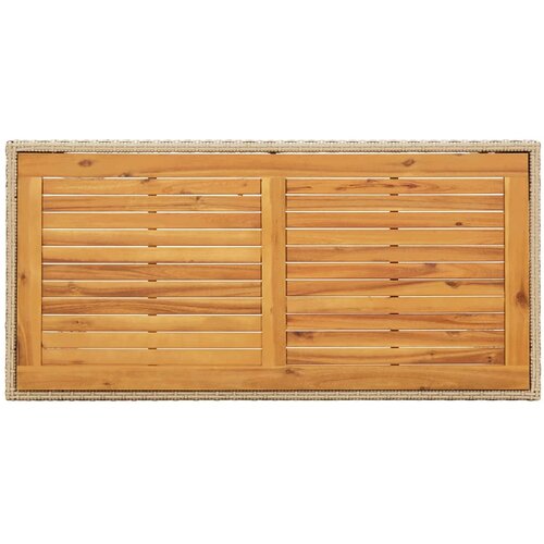  Vrtni stol bež 123 x 60 x 74 cm od poliratana i drva bagrema Slike