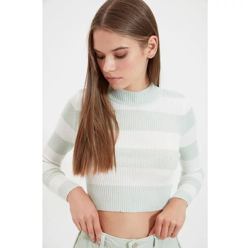 Trendyol Mint Striped Knitwear Sweater