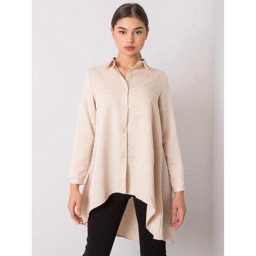 Fashion Hunters Beige shirt with a longer back Slike