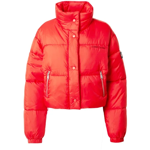 Tommy Jeans Prehodna jakna mornarska / rdeča / bela