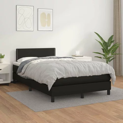  Box spring postelja z vzmetnico črna 120x200 cm umetno usnje, (20725567)