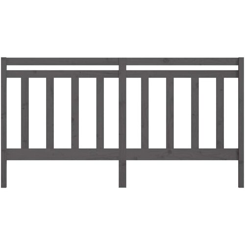  Uzglavlje za krevet sivo 206 x 4 x 100 cm od masivne borovine Slike