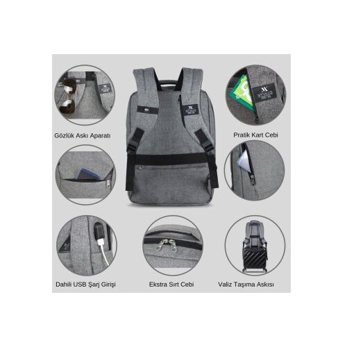 Zoozie Bags Ranac za laptop 102, Sivi Slike