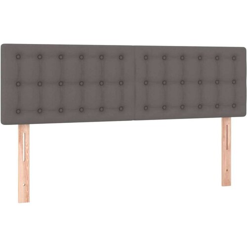  Box spring s madracem LED sivi 140x200cm od umjetne kože Slike