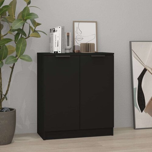  Komoda crna 60x30x70 cm od konstruiranog drva Slike