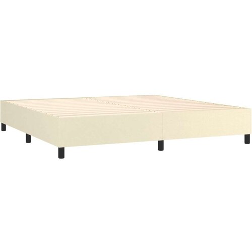  Krevet s oprugama i madracem krem 200x200 cm od umjetne kože Slike