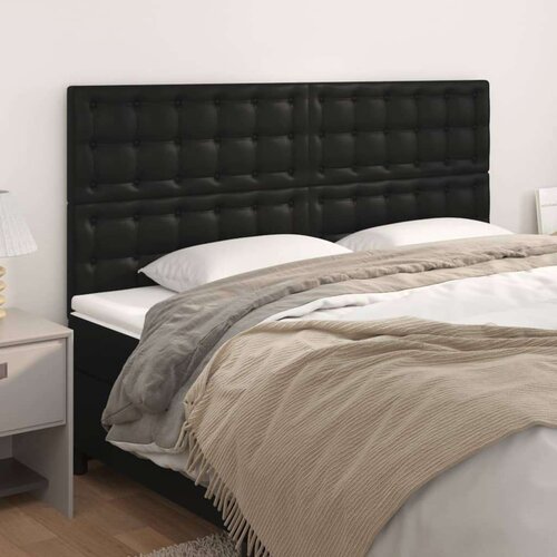  Posteljno vzglavje 4 kosa črn 80x5x78/88 cm umetno usnje, (20932764) Slike
