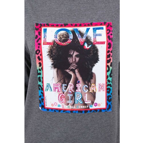 Kesi Bluza sa grafikom American Girl grafit S/M - L/XL bela | siva Cene