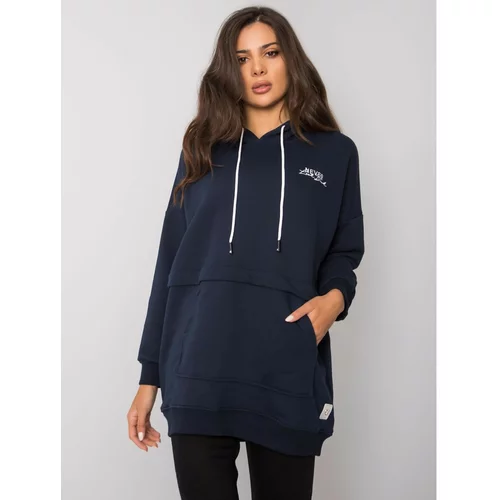 Fashionhunters Women's navy kangaroo sweatshirt