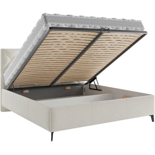 Boxxx OBLAZINJENA POSTELJA 140 cm x 200 cm , tekstil bež Slike
