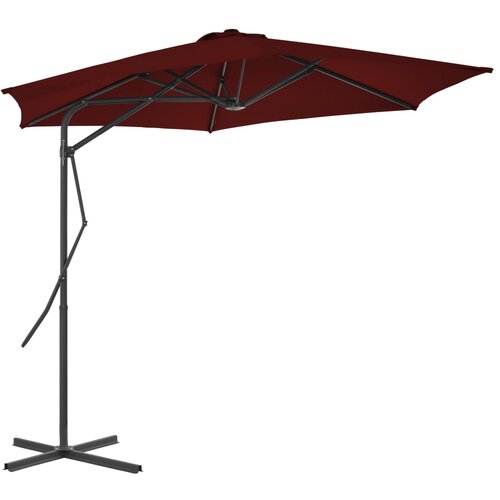 vidaXL Vrtni suncobran s čeličnom &scaron;ipkom bordo 300 x 230 cm Cijene