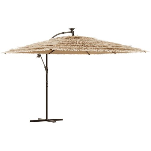  Vrtni suncobran LED s čeličnom &amp;scaron;ipkom smeđi 290x290x238 cm Slike