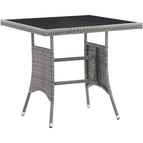 vidaXL Vrtna miza siva 80x80x74 cm poli ratan Cene