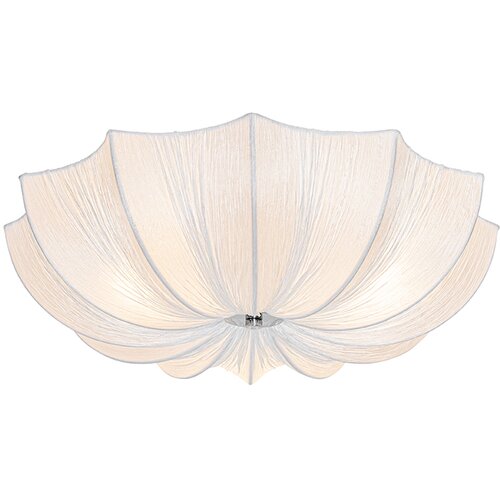 QAZQA Design stropna svetilka bela svila 52 cm 3-light - Plu Cene