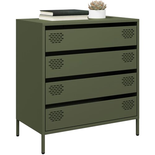 VidaXL Komoda olivno zelena 68x39x73,5 cm hladno valjano jeklo Slike