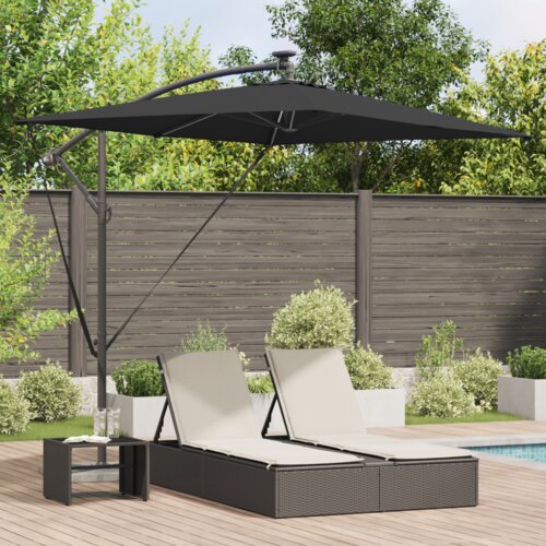 vidaXL Samostojeći banana suncobran Crna 294 x 200 x 254 cm Cijene
