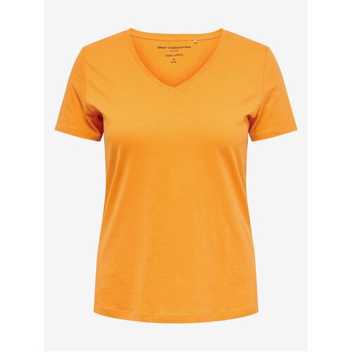 Only Orange basic T-shirt CARMAKOMA Bonnie - Women Slike