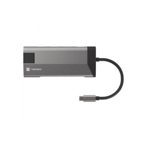  Fowler plus, usb type-c 6-in-1 multi-port adapter (USB3.0 hub + hdmi + pd + sd/microsd card reader + gigabit lan), max. output 100W, grey Slike