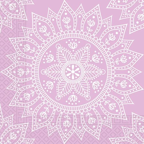 Procos Mandala vijolično-beli komplet papirnatih prtičkov &ndash; 2-slojni, 33x33 cm, 20 kosov Cene