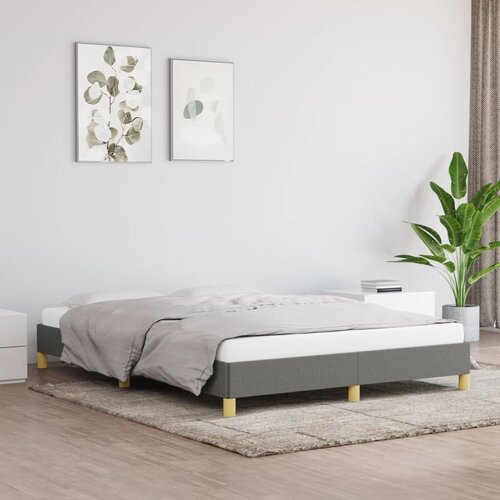 The Living Store Posteljni okvir brez vzmetnice temno siv 140x200 cm tkanina - Posteljni Okvir, (21524063) Slike