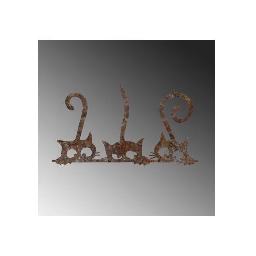 Wallxpert Zidna dekoracija Rusty Cats 1, 33x60 cm, Smeđa Slike