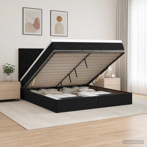  Krevet od pjene s madracem i LED-om Crna 140 x 190 cm Baršun Cene