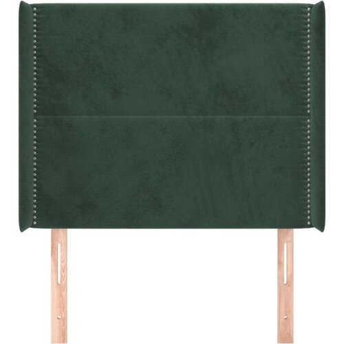  Uzglavlje s u&amp;scaron;ima tamnozeleni 103x16x118/128 cm bar&amp;scaron;unasti Slike