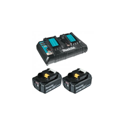 Makita set 5 brzi dupli punjač DC18RD + 2x baterija BL1860B 18V 6.0Ah Slike