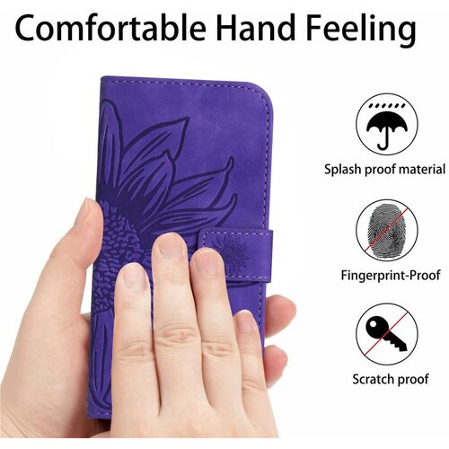 SUNSKY Eleganten ovitek etui za Samsung A36 / A37 / A56, Sončnica, Temno vijoličen Slike