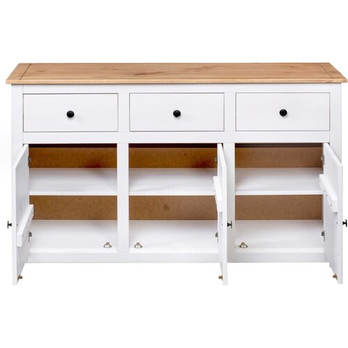  Komoda od borovine bijela 135 x 40 x 80 cm asortiman Panama Slike