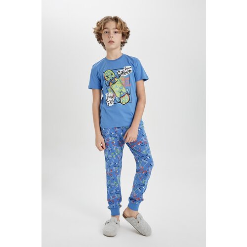 Defacto Boys' Printed Short Sleeve Pajamas Set Slike