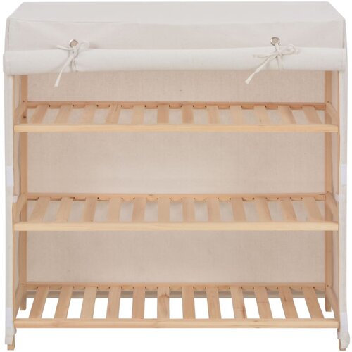 Maison Chic Omarica za obutev - Kopa za čevlje s pokrivalom bela 79x40x80 cm blago, (21776480) Slike