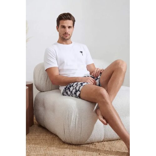 Trendyol mu&scaron;ki set T-Shirt-Shorts Pajama Set Tmnss26Pt00023, tamnoplava Cene