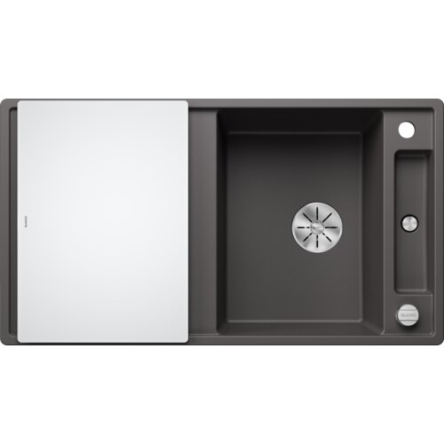 Blanco pomivalno korito AXIA III 5 S InFino SILGRANIT desko steklo, z daljin. prim. - KAMNITO SIVA Cene