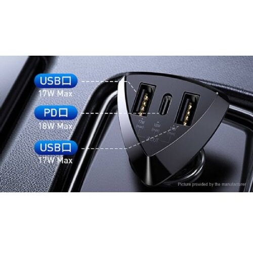  Remax avtopolnilec RCC214 3.0 qc 18W z vhodom type c in 2x usb Slike