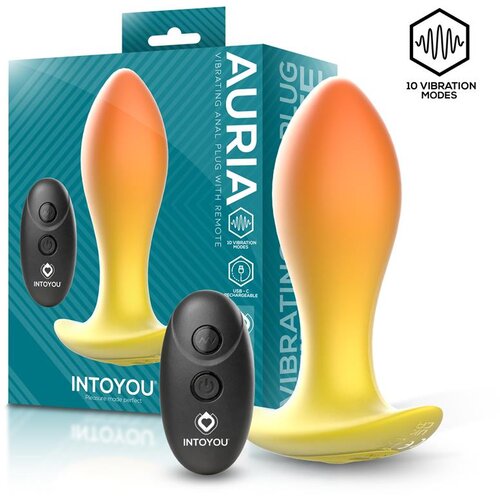 INTOYOU Auria Vibrating Anal Plug with Remote Orange Slike