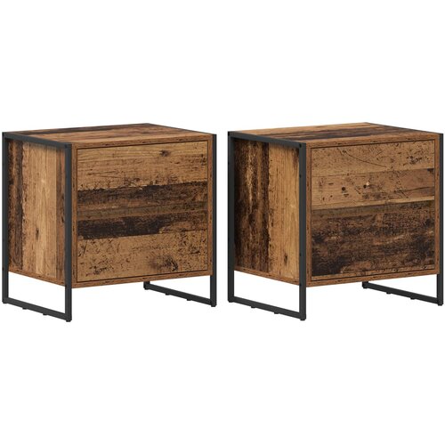  Noćni ormarić s ladicama 2 pcs Staro drvo 50 x 39.5 x 50 cm Slike