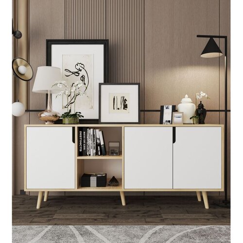 Hanah home komoda Latina Modern 180, 180 cm, hrast Sapphire / bela Cene