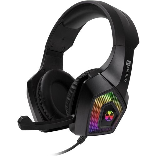 Connect IT CHP-5600-BK - LED RGB gejmerske žičane slu&scaron;alice sa mikrofonom, crne Cene