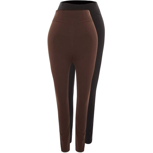 Trendyol Curve Black-Brown 2-Pack Knitted Leggings Slike