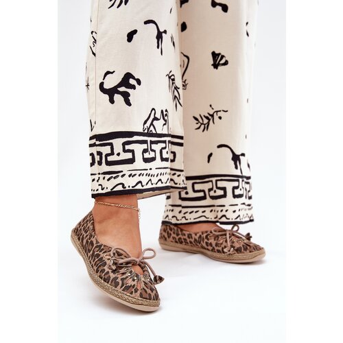 Zazoo Flat Ballerinas Made Of Natural Leather Panther Print Slike